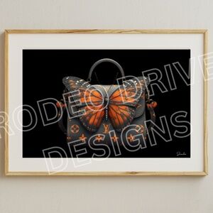 BUTTERFLY LOUIS VUITTON WALL ART PRINT 17x11 BY THE ARTIST DENARDAI
